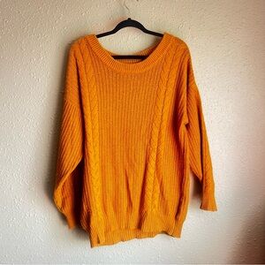 Cozy Orange Cable Knit Sweater- cozy, comfortable, winter knit sweater